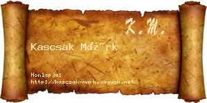 Kascsak Márk névjegykártya
